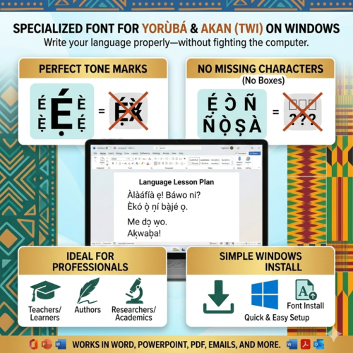 Yoruba or Akan (Twi) font for Windows PC