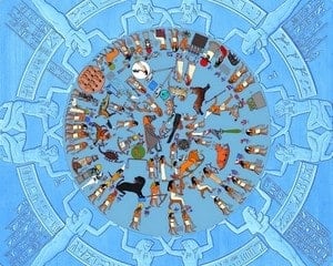 Figure 7 Dendera zodiac with original colors (reconstructed) (Isis)