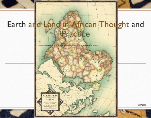 Foundations of Kmtyw Thought Lecture #8: Earth and Land in Afrikan Thought and Practice (2016)