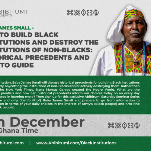 24. SSS Video Recording: Baba James Small - How to build Black Institutions and destroy the institutions of non-Blacks: Historical Precedents and How-to Guide