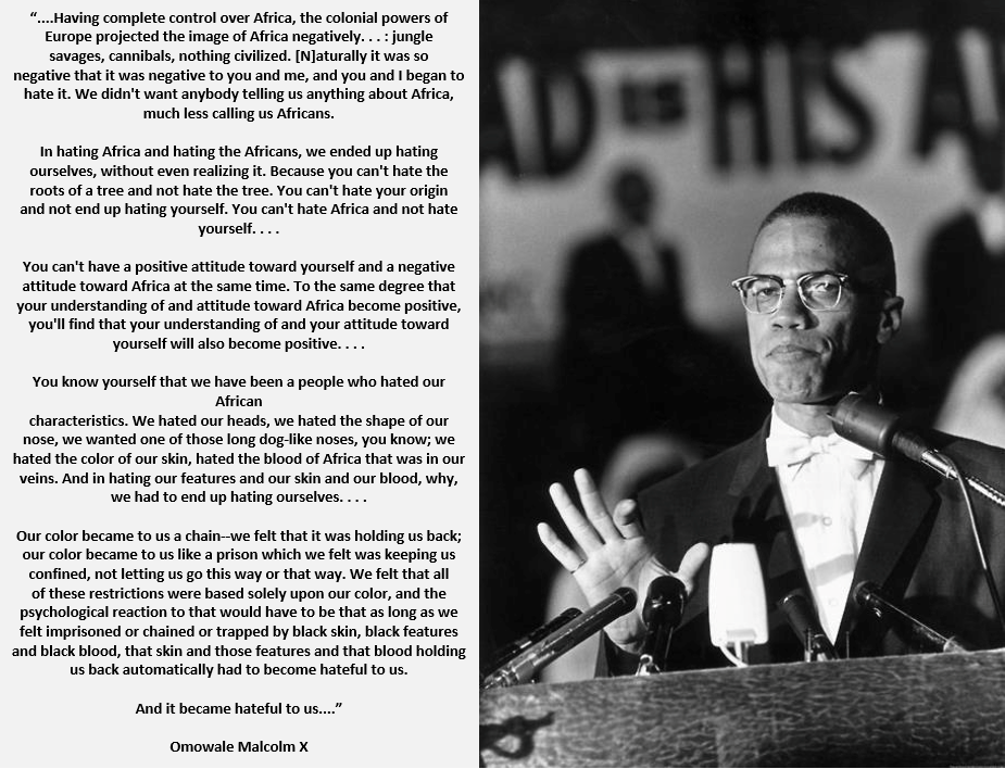 Malcolm on hatred of Afrika