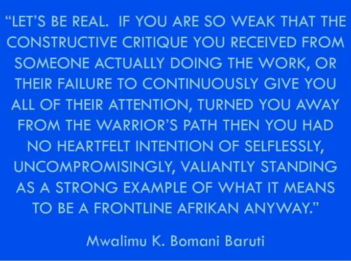Bartuti if criticism waylays you