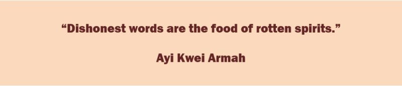 Armah dishonest words