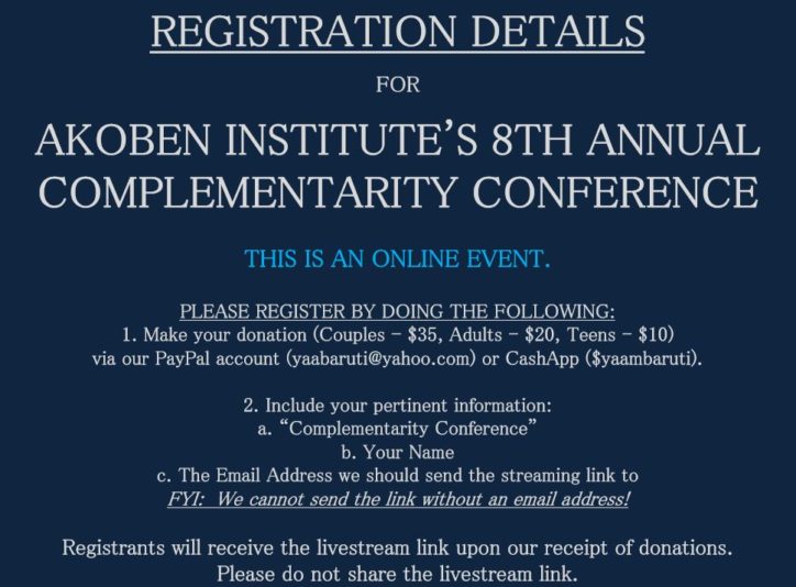 Complementarity Conference Registration 2022