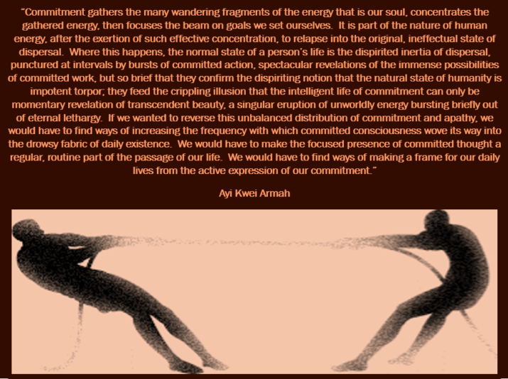 Armah balancing apathy and commitment