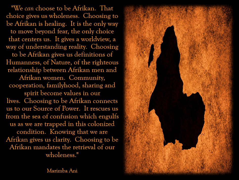 Ani choosing to be Afrikan
