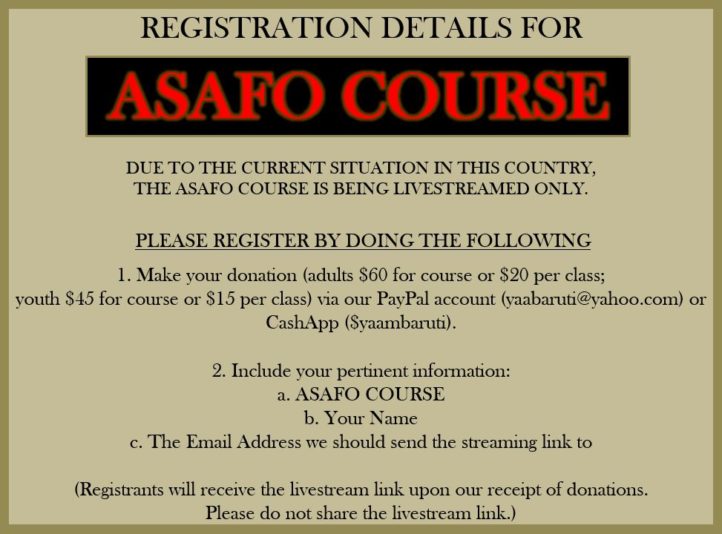 Asafo Course Registration 2022