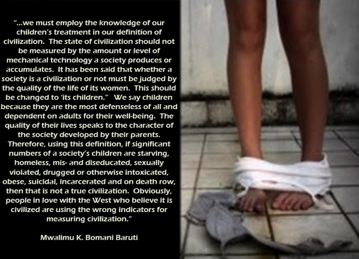 Baruti children as def of civilization
