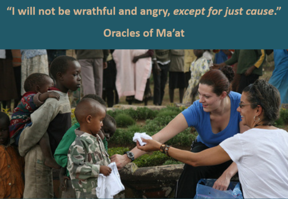 wrathful or angry except