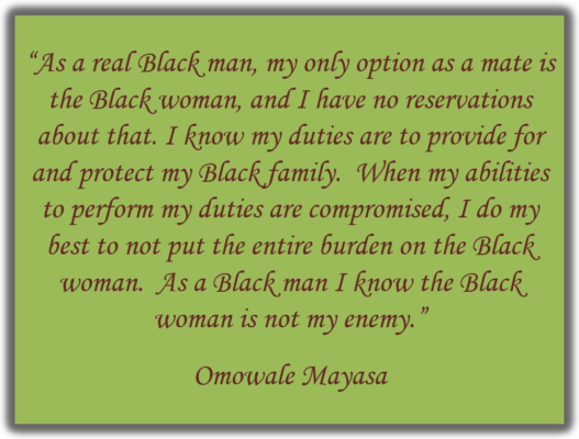 Mayasa duties as a Black Man