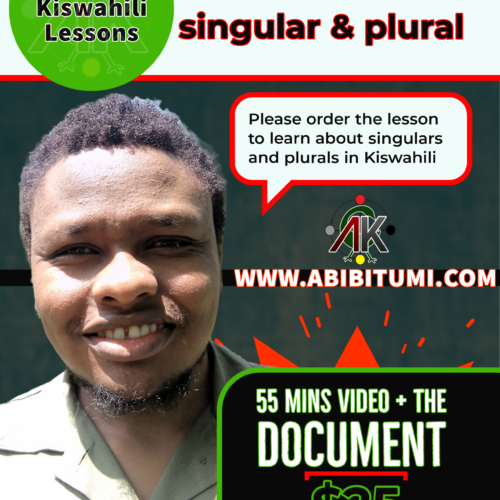 Kiswahili mini-lessons: Umoja na Wingi (singular and plural)