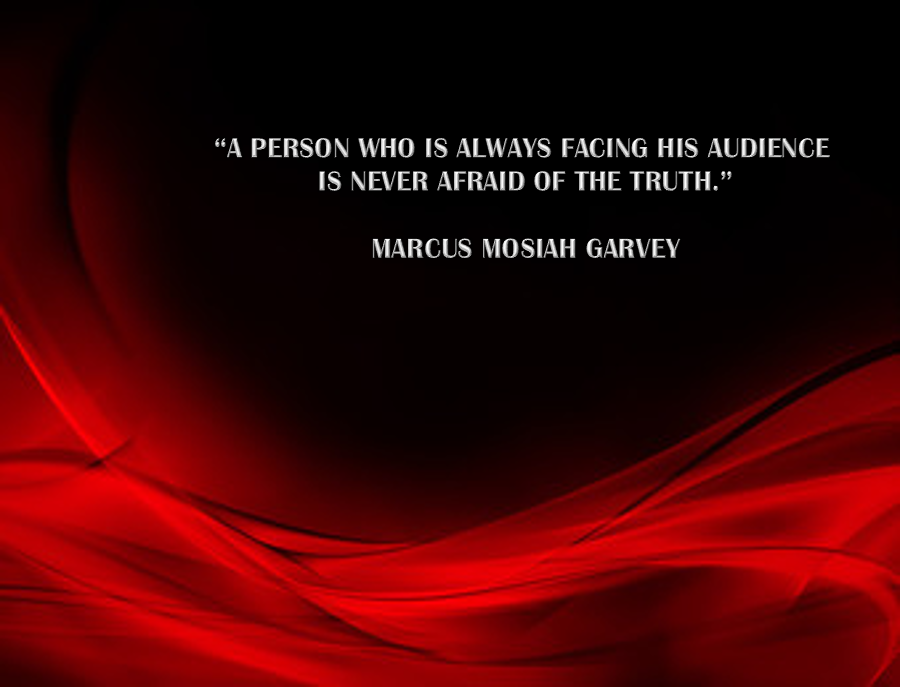 Garvey facing the audience