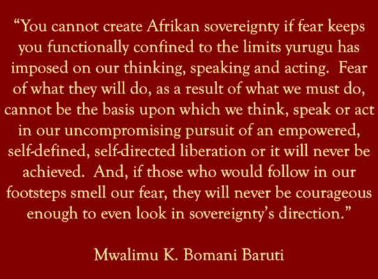 Baruti sovereignty and fear