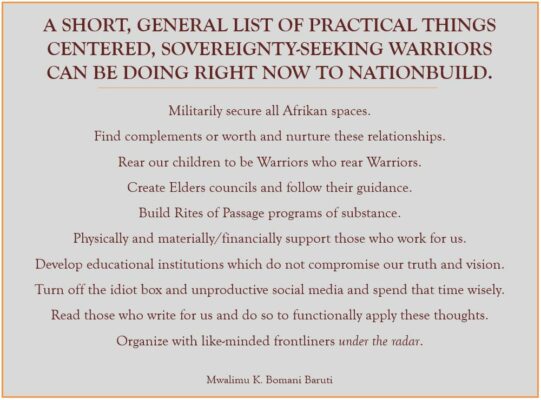 Baruti practical list for now