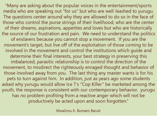 Baruti misdirecting anger away