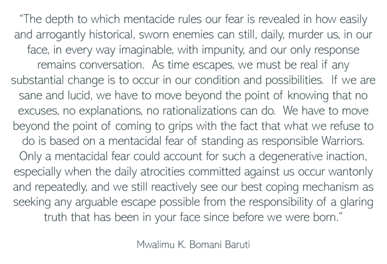 Baruti the depth of our mentacide