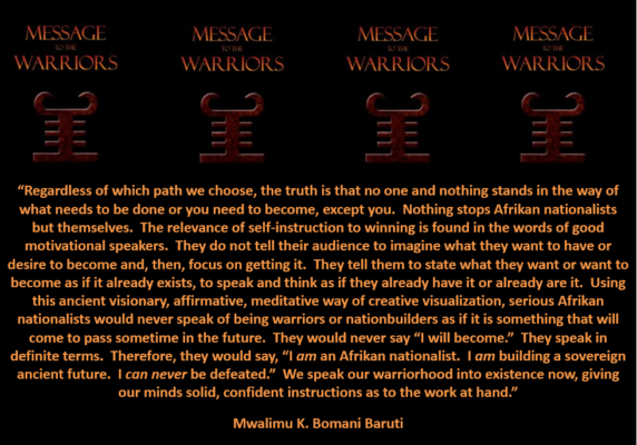 Baruti affirmations into existence