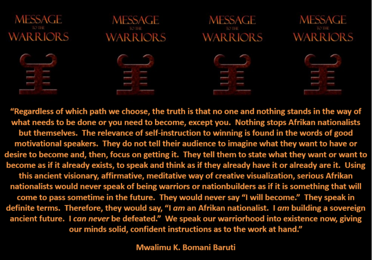 Baruti affirmations into existence