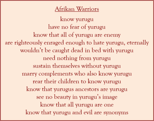 Baruti knowing yurugu