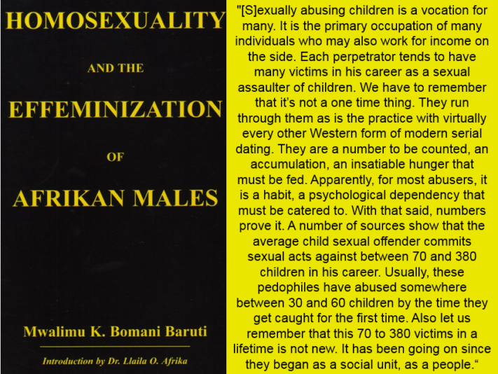 Baruti H&E pedophilia as a vocation