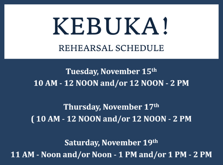 rehearsal schedule