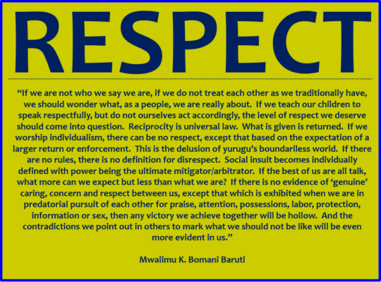 Baruti respect and disrespect