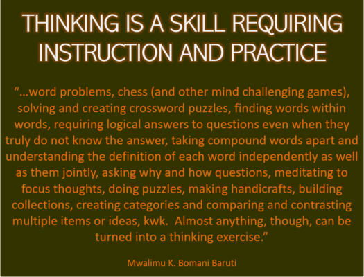 Baruti thinking is a skill