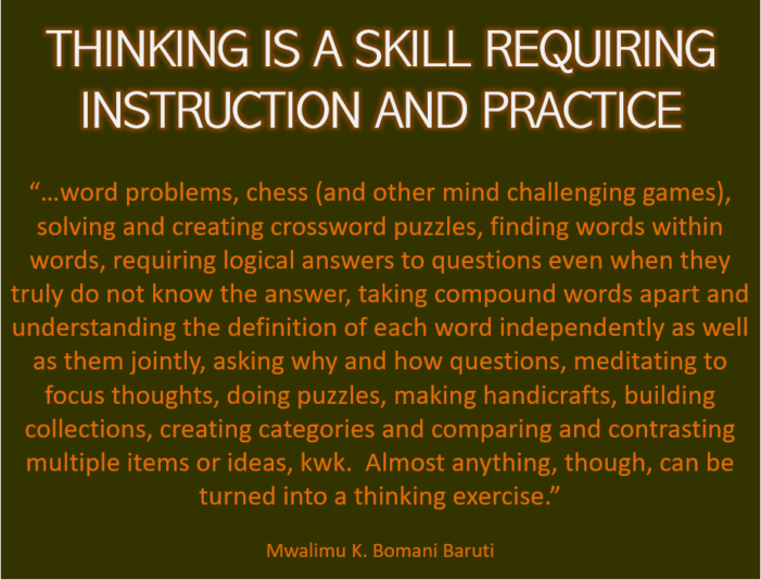 Baruti thinking is a skill
