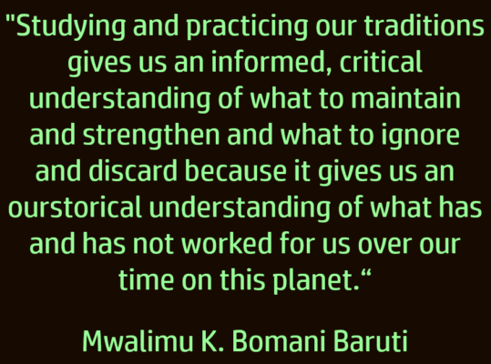 Baruti studying and practicing