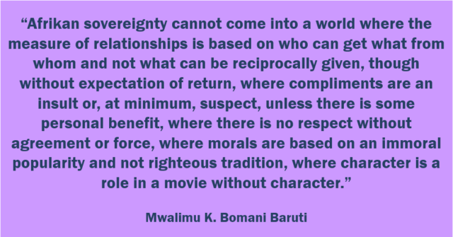 Baruti sovereignty cannot come