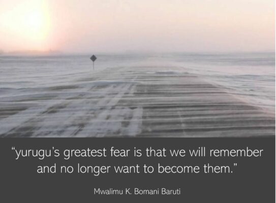 Baruti yurugu's greatest fear