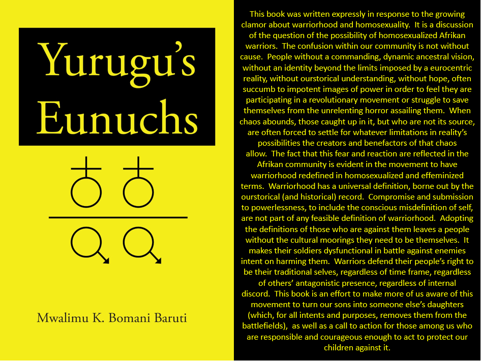 Baruti YES yurugus eunuchs back cover statement