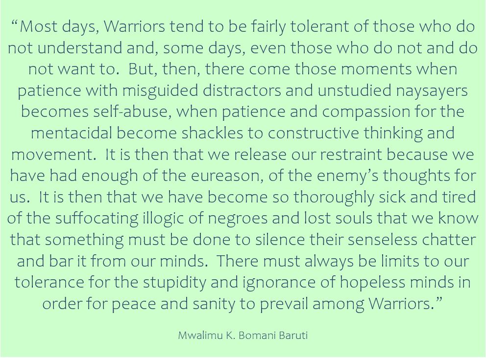 Baruti Warrior tolerance