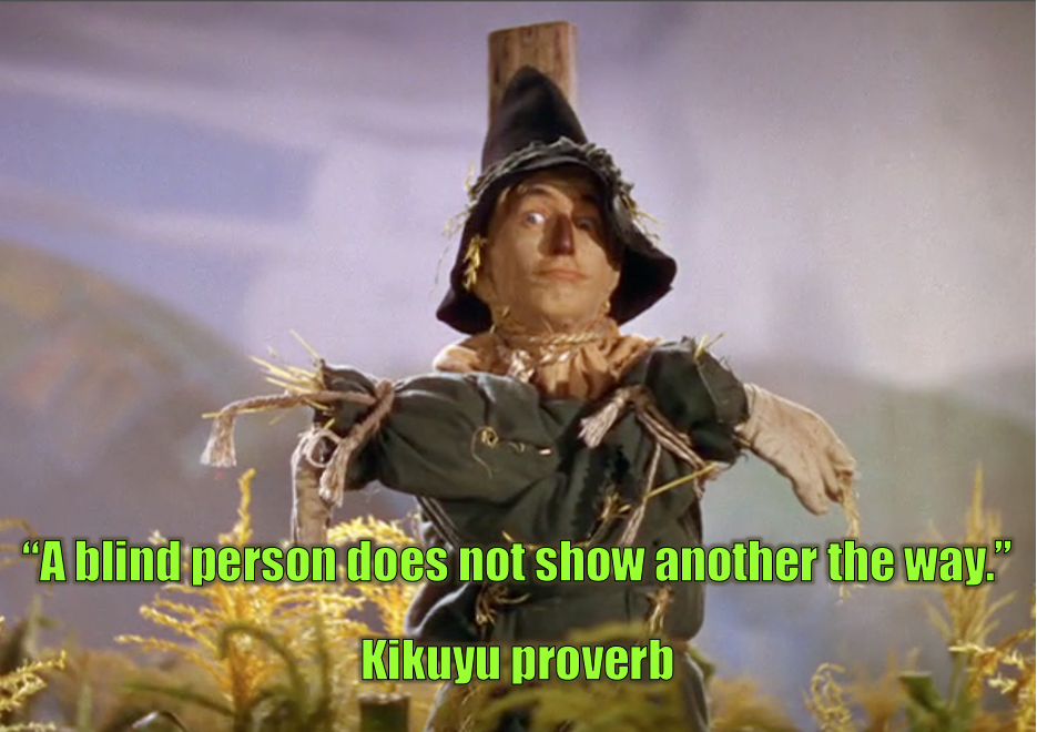 blind showing the way