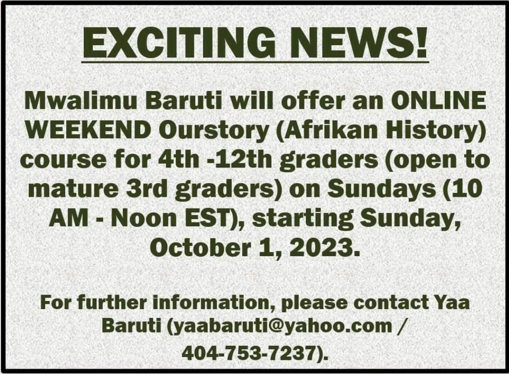 Baba Baruti Ourstory Class