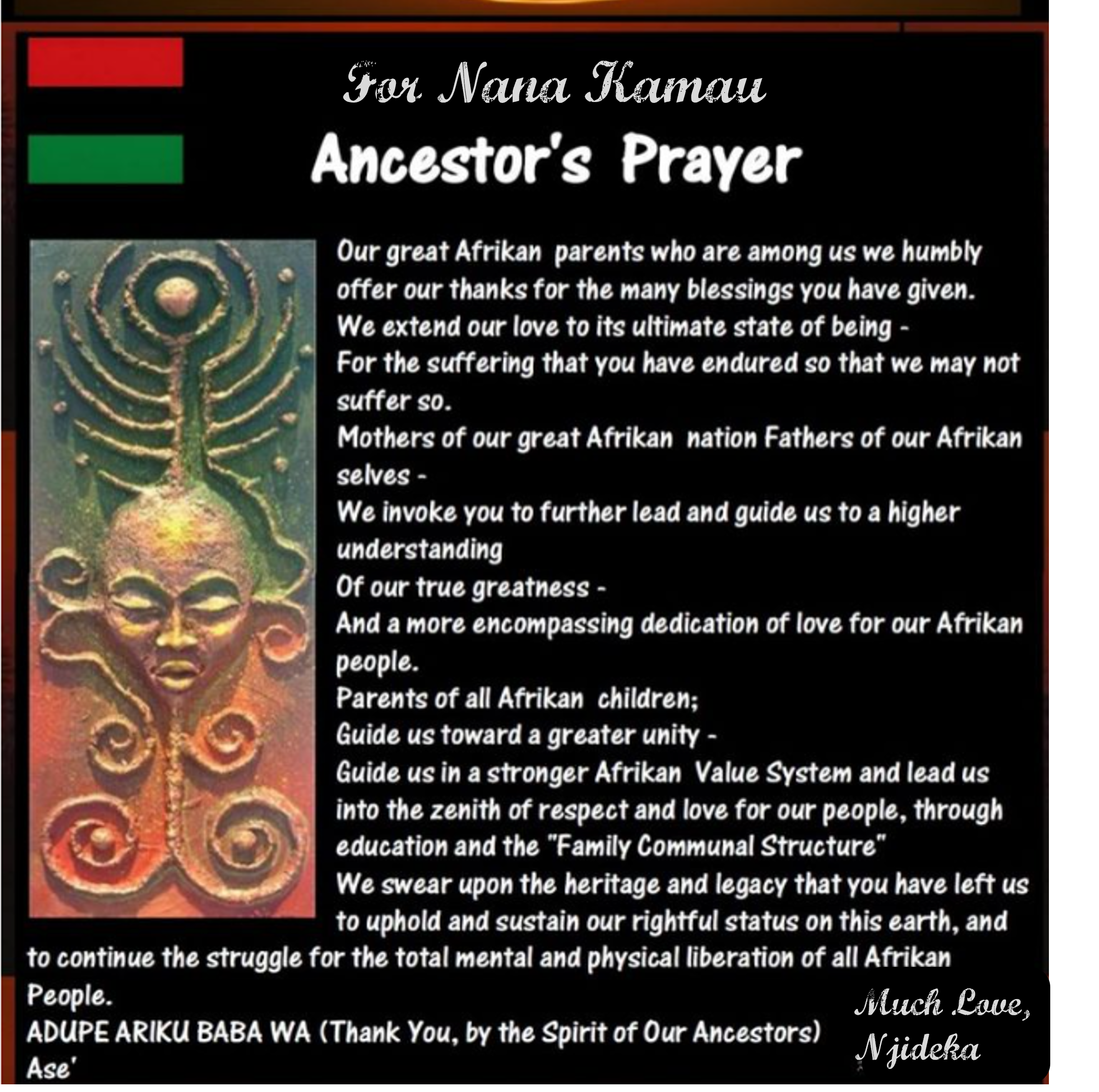 ANCESTOR'S PRAYER FOR NANA KAMAU