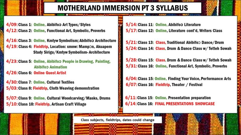 FSH MOTHERLAND IMMERSION PT 3 CLASS 1 OFORISUO 2024 SYLLABUS