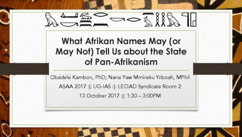 What Afrikan=Black Names May (or May Not) Tell Us about the State of Pan-Afrikanism
