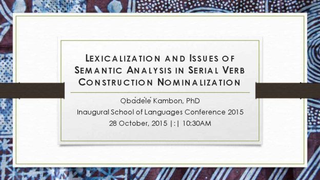 How Akan Serial Verb Constructions Reveal the Depth of Afrikan Language Structure