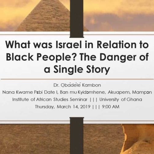 What was Israel in Relation to Black People: The Danger of a Single Story