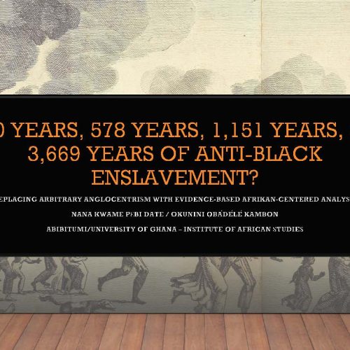 400 years? Replacing Arbitrary anglocentrism with Afrikan=Black Centered Analysis