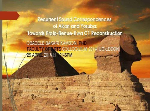 Recurrent Sound Correspondences of Akan and Yoruba [Video + Presentation Slides]