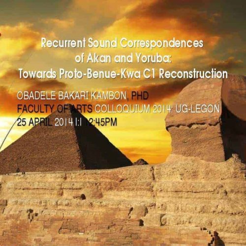 Recurrent Sound Correspondences of Akan and Yoruba [Video + Presentation Slides]
