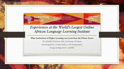 Abibitumi Kasa: Experiences at the World’s Largest Online African Language Learning Institute