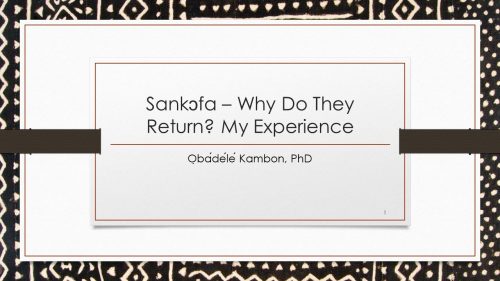 The Role of Study Abroad in Eventual Repatriation: The Case of Ɔbenfo Ọbádélé Kambon