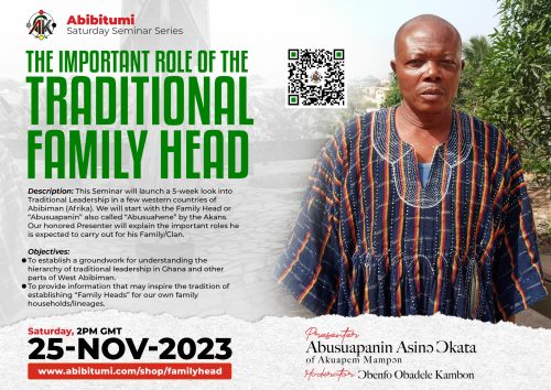 Video Recording SSS #65 ABUSUAPANIN: The Important Role of the Traditional Family Head