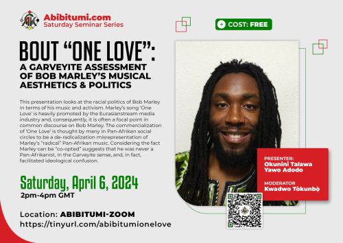 Video Recording SSS 73 Bout One Love A Garveyite Assessment of Bob Marley’s Musical Aesthetics & Politics