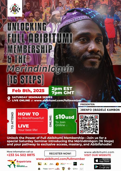 [Video+Slides] Unlocking Abibitumi Full Membership and the Mẹ́rindínlógún - 16 Steps
