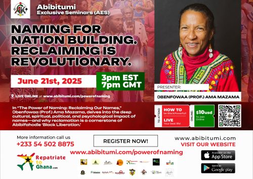Video Replay - Naming for Nation Building: Reclaiming is Revolutionary – Per-Aat Mambo Dr. Ama Mazama of Afrocentricity International