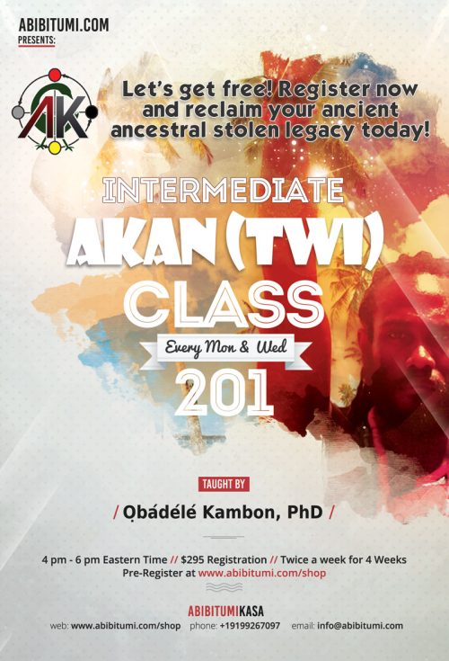 Premium Intermediate Conversational Twi 201 January 18, 2021